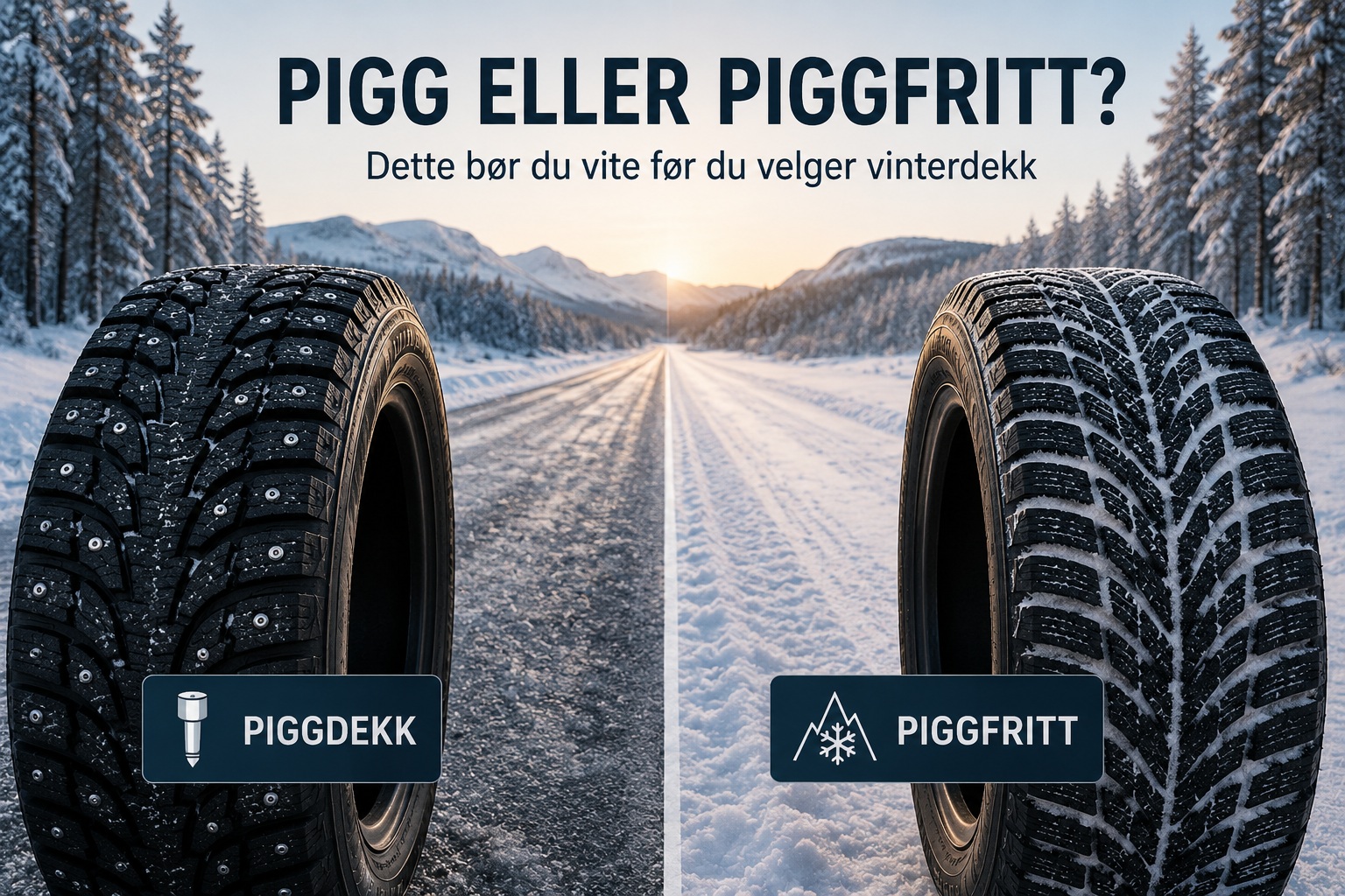 Pigg eller piggfritt? Dette bør du vite før du velger vinterdekk